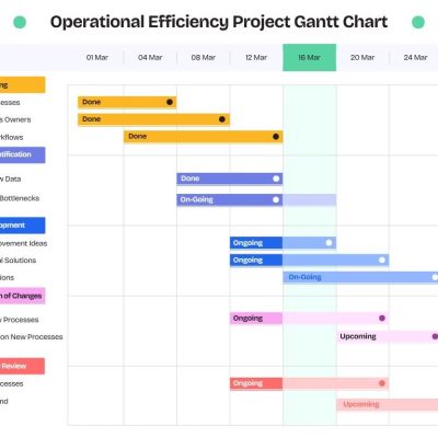 Colorful Minimalist Operational Efficiency Project Gantt Chart - 1